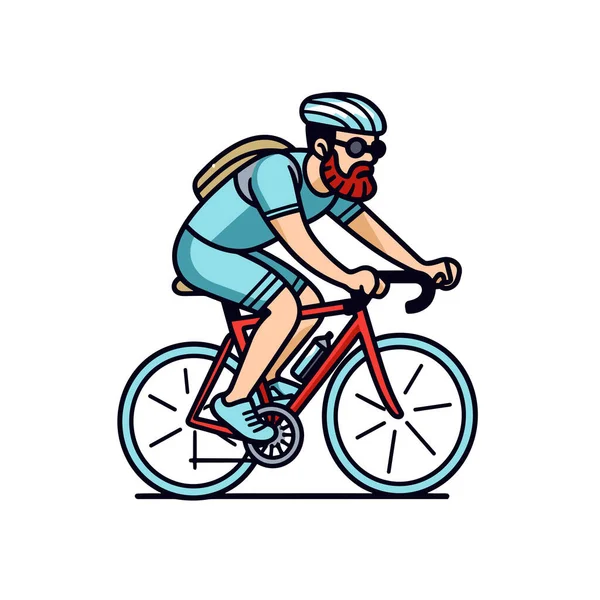 Ciclista Ciclista Estrada Ilustração Desenhada Mão Vector Doodle Estilo Desenho —  Vetores de Stock