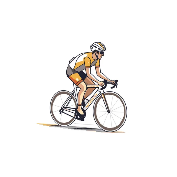 Bisikletçi Yol Bisikletçisi Elle Çizilmiş Bir Çizim Vektör Karalama Stili — Stok Vektör