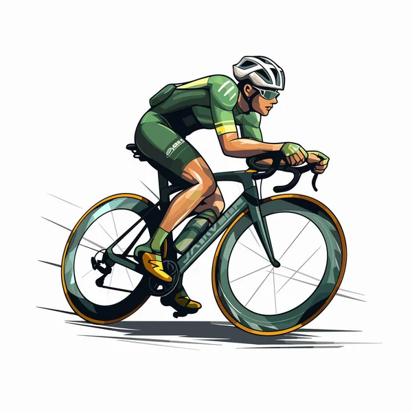 Велосипедист Велосипедист Нарисовал Вручную Иллюстрацию Векторная Иллюстрация Стиле Каракулей — стоковый вектор