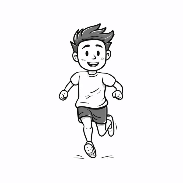 Runner Runner Hand Drawn Illustration Vector Doodle Style Cartoon Illustration — Stock Vector