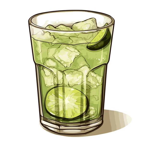 Caipirihna Caipirihna Cocktail Illustration Comique Dessinée Main Illustration Vectorielle Dessin — Image vectorielle