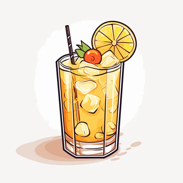 Mai Tai Mai Tai Cocktail Illustration Comique Dessinée Main Illustration — Image vectorielle