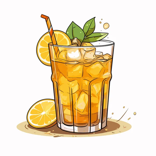 Mai Tai Mai Tai Cocktail Handritad Serietidning Illustration Vektor Klotter — Stock vektor