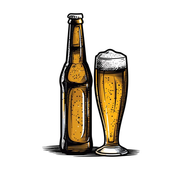 Bière Illustration Bière Dessinée Main Illustration Vectorielle Dessin Animé Style — Image vectorielle