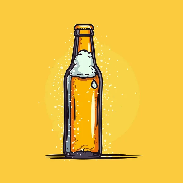 啤酒手绘漫画插图 矢量涂鸦风格卡通画 — 图库矢量图片