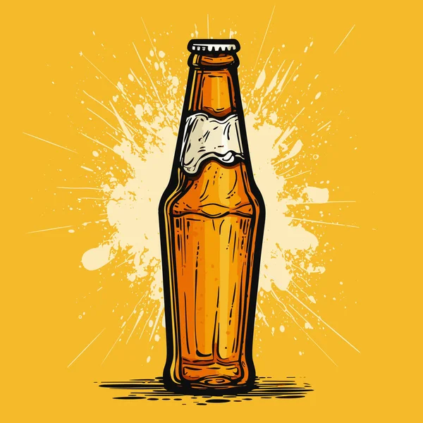 Cerveja Cerveja Desenhada Mão Ilustração Quadrinhos Vector Doodle Estilo Desenho — Vetor de Stock