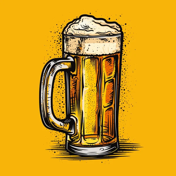 Cerveza Ilustración Cómica Dibujada Mano Cerveza Vector Doodle Estilo Ilustración — Vector de stock