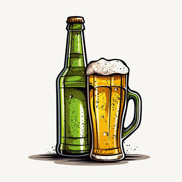 stock vector Beer. Beer hand-drawn comic illustration. Vector doodle style cartoon illustration