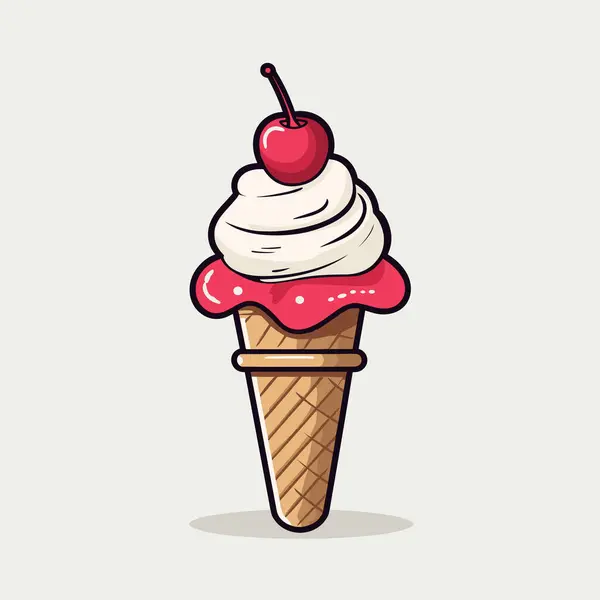 Ice Cream Ice Cream Hand Drawn Comic Illustration Vector Doodle — Stock Vector