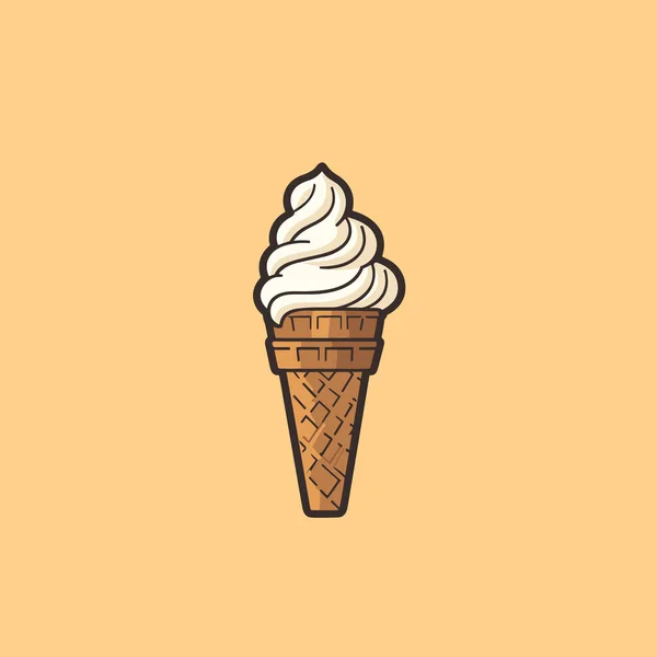 Glace Crème Glacée Dessinée Main Illustration Comique Illustration Vectorielle Dessin — Image vectorielle