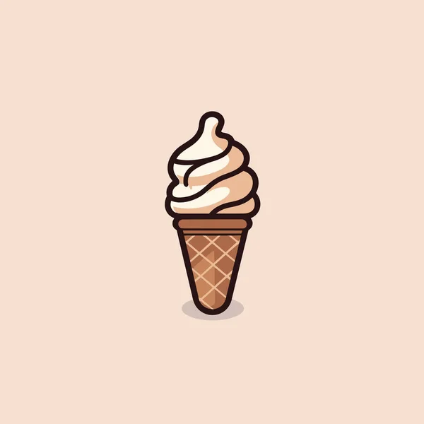 Мороженое Мороженое Ручной Работы Комической Иллюстрации Векторная Иллюстрация Стиле Каракулей — стоковый вектор