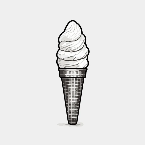 Dondurma Dondurma Elle Çizilmiş Çizgi Roman Çizimi Vektör Karalama Stili — Stok Vektör