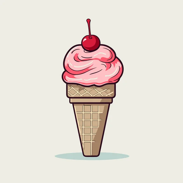 Glace Crème Glacée Dessinée Main Illustration Comique Illustration Vectorielle Dessin — Image vectorielle
