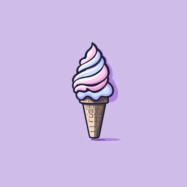 Παγωτό Παγωτό Ζωγραφισμένο Στο Χέρι Κωμική Απεικόνιση Εικονογράφηση Στυλ Διανυσματικών — Διανυσματικό Αρχείο