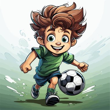 Football player. Soccer player hand-drawn comic illustration. Vector doodle style cartoon illustration clipart