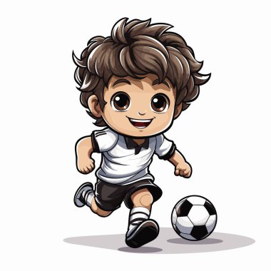 Football player. Soccer player hand-drawn comic illustration. Vector doodle style cartoon illustration clipart