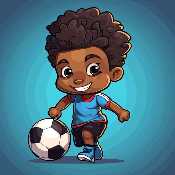 Fußballspieler Handgezeichnete Comic Illustration Eines Fußballspielers Zeichentrickfilm Vector Doodle Stil — Stockvektor