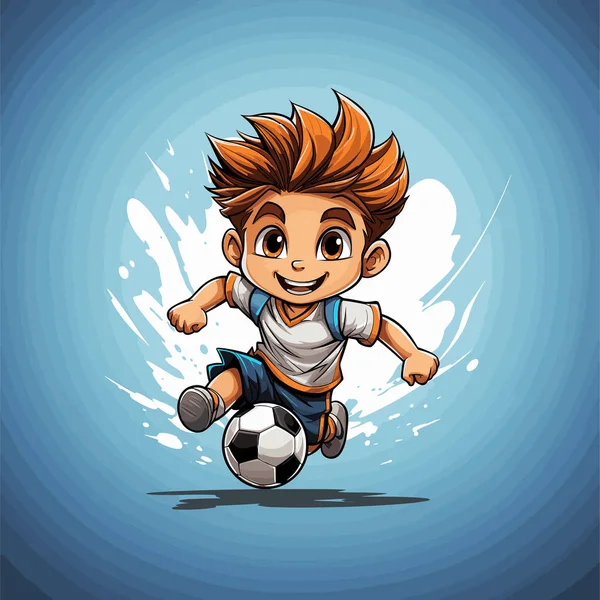 Futbolcu Futbolcu Elle Çizilmiş Komedi Çizimi Vektör Karalama Stili Çizgi — Stok Vektör