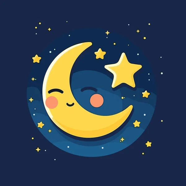 Φεγγάρι Χειροποίητη Κωμική Απεικόνιση Φεγγάρι Εικονογράφηση Στυλ Διανυσματικών Σκίτσων — Διανυσματικό Αρχείο