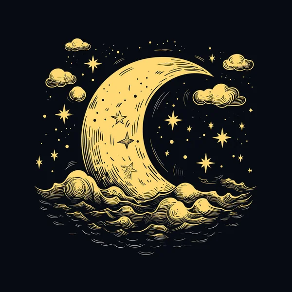 Hold Hold Rajzolta Képregény Illusztráció Vector Firka Stílusú Rajzfilm Illusztráció — Stock Vector