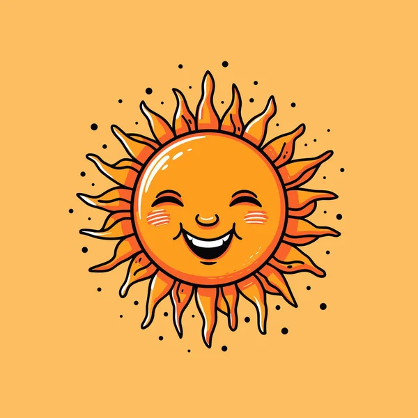 Sun Sun Hand Drawn Comic Illustration Vector Doodle Style Cartoon — Stock Vector