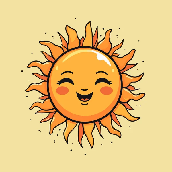 Sun Sun Hand Drawn Comic Illustration Vector Doodle Style Cartoon — Stock Vector