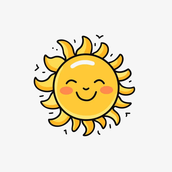 Sol Ilustração Quadrinhos Desenhada Mão Pelo Sol Vector Doodle Estilo — Vetor de Stock