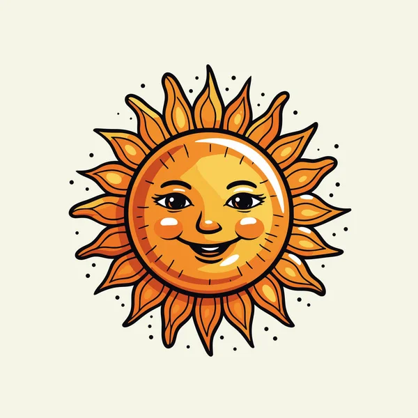 Sol Ilustração Quadrinhos Desenhada Mão Pelo Sol Vector Doodle Estilo —  Vetores de Stock