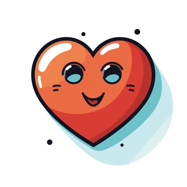 Καρδιά Χειροποίητη Κωμική Απεικόνιση Εικονογράφηση Στυλ Διανυσματικών Σκίτσων — Διανυσματικό Αρχείο