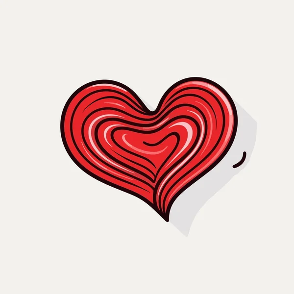 Srdce Srdce Ručně Kreslený Komiks Vektorové Kreslené Kreslené Ilustrace — Stockový vektor