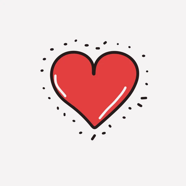 心臓だ 心手描きの漫画イラスト ベクトルドアスタイルの漫画イラスト — ストックベクタ