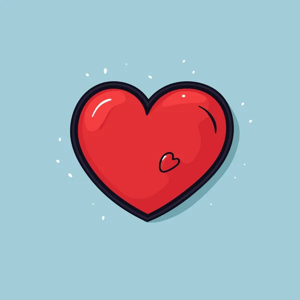 Corazón Ilustración Cómica Dibujada Mano Vector Doodle Estilo Ilustración Dibujos — Vector de stock