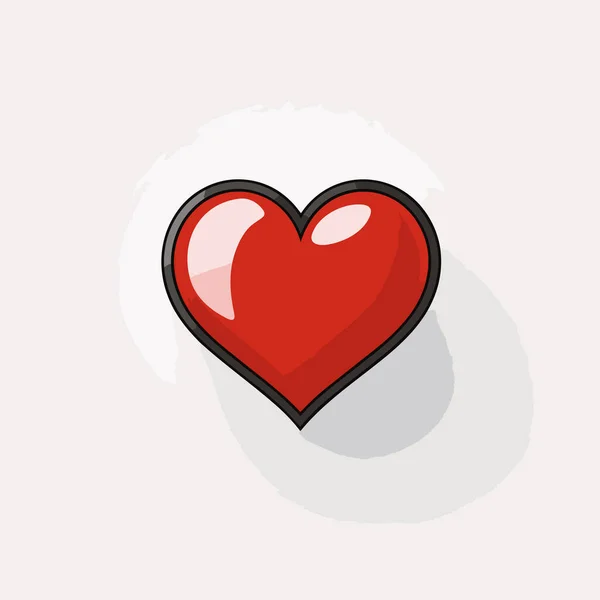 Coeur Illustration Comique Dessinée Main Illustration Vectorielle Dessin Animé Style — Image vectorielle
