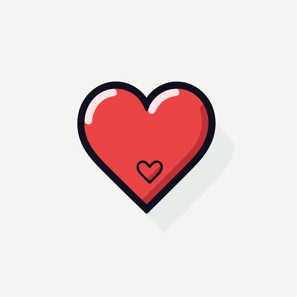Kalp Kalp Çizimi Çizgi Roman Çizimi Vektör Karalama Stili Çizgi — Stok Vektör