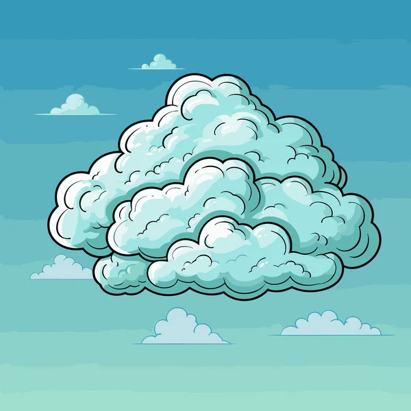 Σύννεφο Εικονογράφηση Κόμικς Ζωγραφισμένη Στο Χέρι Εικονογράφηση Στυλ Διανυσματικών Σκίτσων — Διανυσματικό Αρχείο
