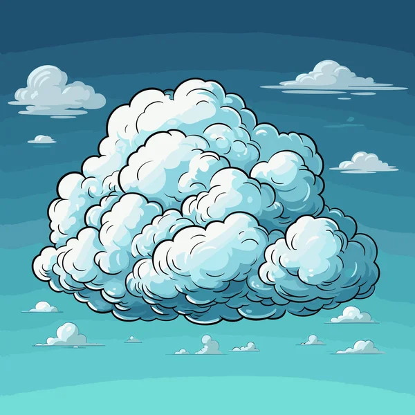 Nube Nube Dibujado Mano Ilustración Cómica Vector Doodle Estilo Ilustración — Archivo Imágenes Vectoriales