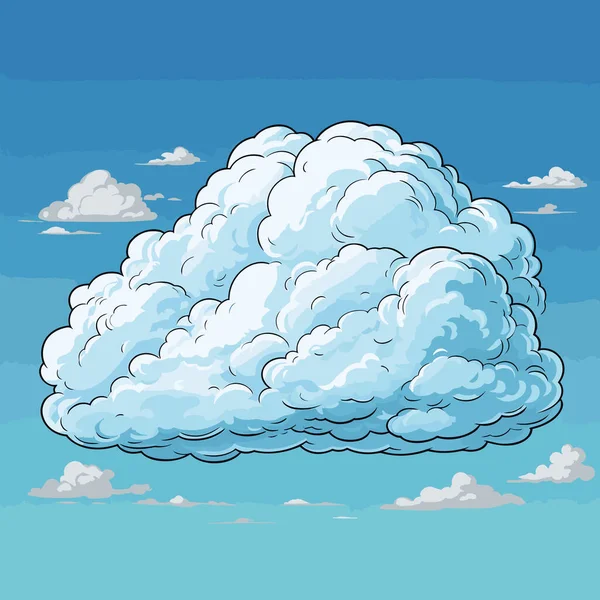 Nuvola Illustrazione Fumetti Disegnata Mano Nuvole Illustrazione Del Fumetto Stile — Vettoriale Stock