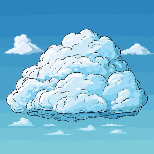Хмара Хмарна Мальована Комічна Ілюстрація Векторний Каракулі Стиль Мультфільм Ілюстрація — стоковий вектор
