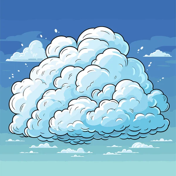 Chmura Ręcznie Narysowana Ilustracja Komiksu Wektor Doodle Styl Kreskówki Ilustracja — Wektor stockowy
