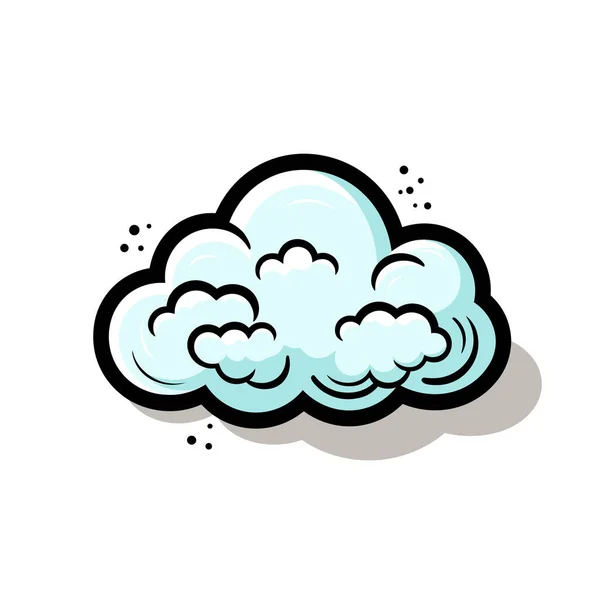 Nuvem Nuvem Desenhada Mão Ilustração Quadrinhos Vector Doodle Estilo Desenho —  Vetores de Stock