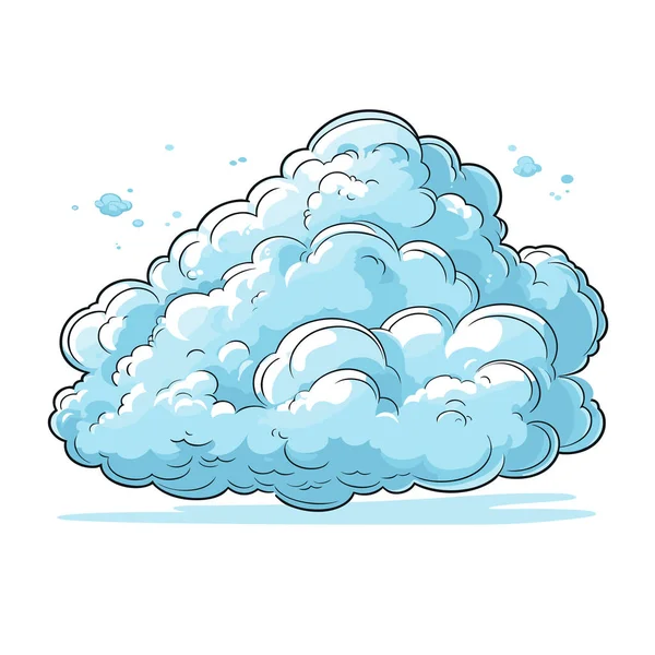 Cloude Oblaka Ručně Kreslený Komiks Vektorové Kreslené Kreslené Ilustrace — Stockový vektor