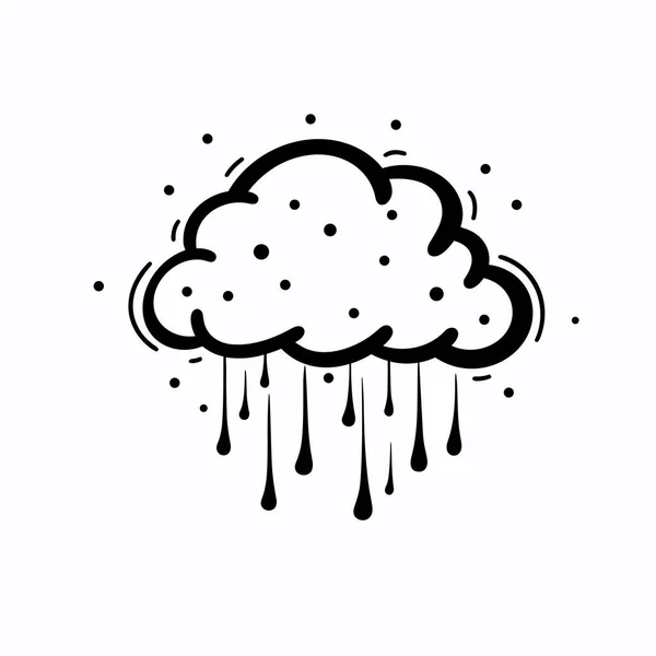 Nuvem Nuvem Desenhada Mão Ilustração Quadrinhos Vector Doodle Estilo Desenho —  Vetores de Stock