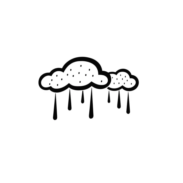 Nube Nube Dibujado Mano Ilustración Cómica Vector Doodle Estilo Ilustración — Vector de stock