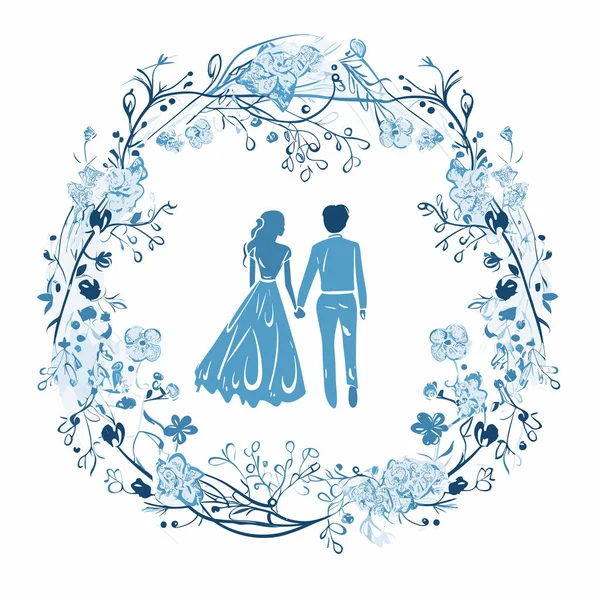 Свадьба Свадебная Нарисованная Вручную Комическая Иллюстрация Векторная Иллюстрация Стиле Каракулей — стоковый вектор