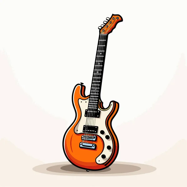 Guitarra Elétrica Guitarra Elétrica Desenhada Mão Ilustração Cômica Vector Doodle —  Vetores de Stock