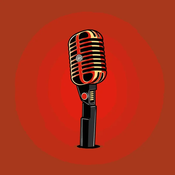 Microphone Illustration Dessinée Main Par Microphone Illustration Vectorielle Dessin Animé — Image vectorielle