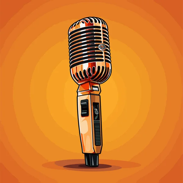 Microfono Illustrazione Fumetti Disegnata Mano Con Microfono Illustrazione Del Fumetto — Vettoriale Stock