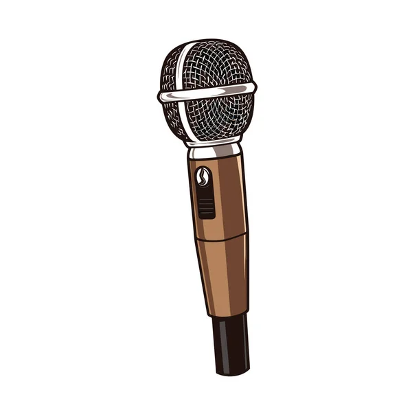 Microphone Illustration Dessinée Main Par Microphone Illustration Vectorielle Dessin Animé — Image vectorielle