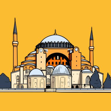 Ayasofya. Ayasofya elle çizilmiş komik çizim. Vektör karalama stili çizgi film çizimi