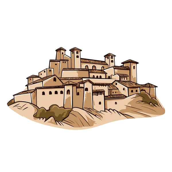 Alhambra Alhambra Ilustración Cómica Dibujada Mano Vector Doodle Estilo Ilustración — Vector de stock